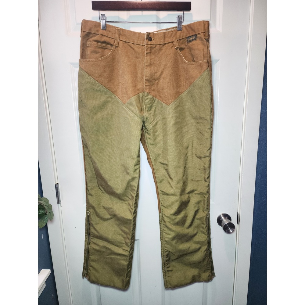 Gamehide Mens Canvas Upland Hunting Pants Brown Olive Green Brush Guard 39x30
